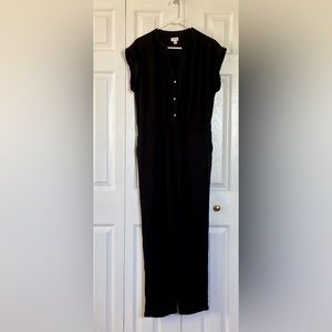 J crew black short sleeve jumpsuit